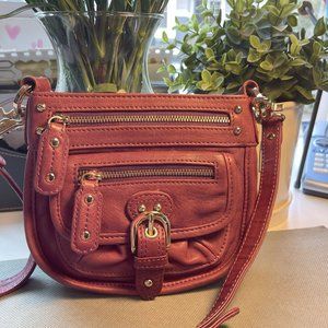 Junior Drake Plum Leather Crossbody/Wristlet